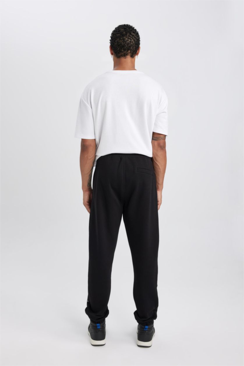 رجالي أسود بنطلون جوجر رجالي  قصة عادية أسود من DeFactoFit