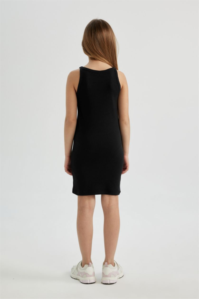 GIRLS & TEENS Black Girl Ribbed Camisole Dress