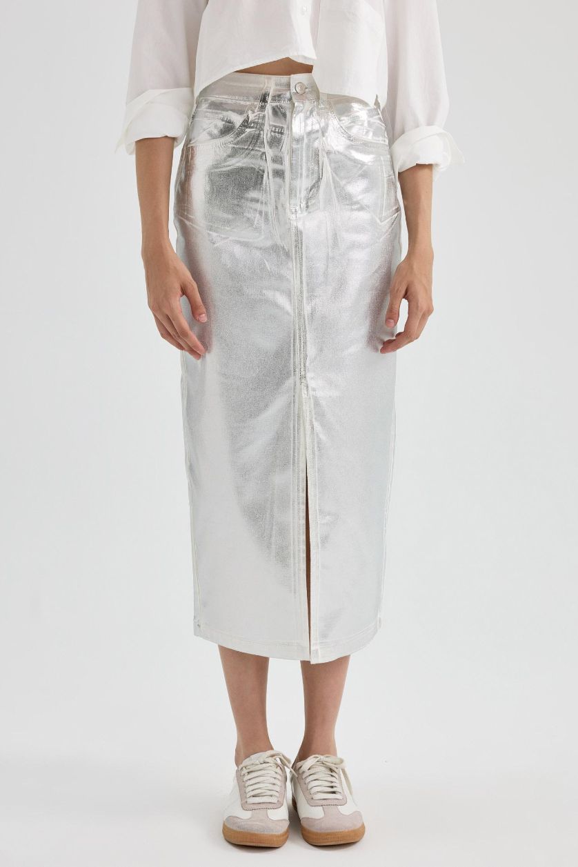 نساء REFLECTOR GREY تنورة ميدي جبردين سليم فيت