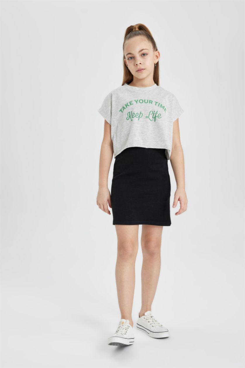 GIRLS & TEENS Black Girl Ribbed Camisole Dress