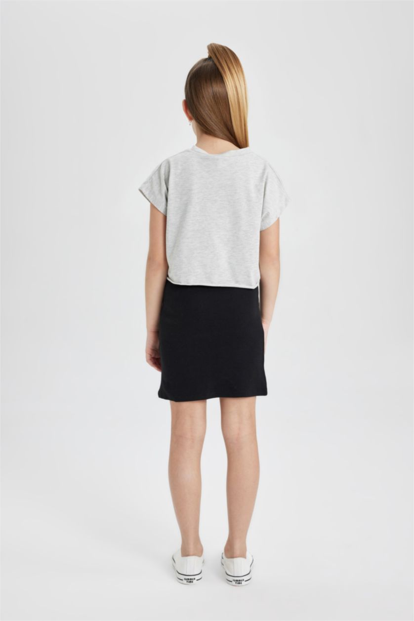 GIRLS & TEENS Black Girl Ribbed Camisole Dress