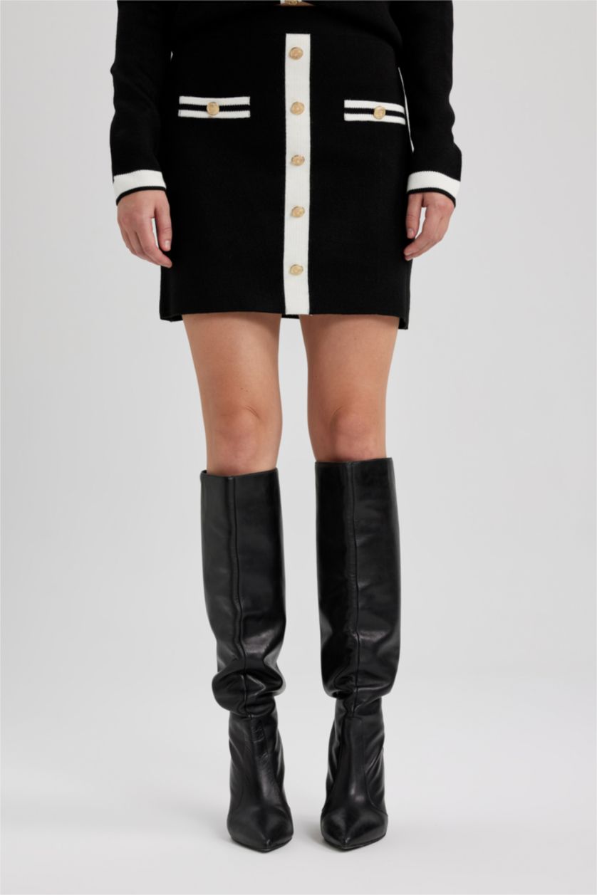 Женщины Черный Юбка А-силуэта