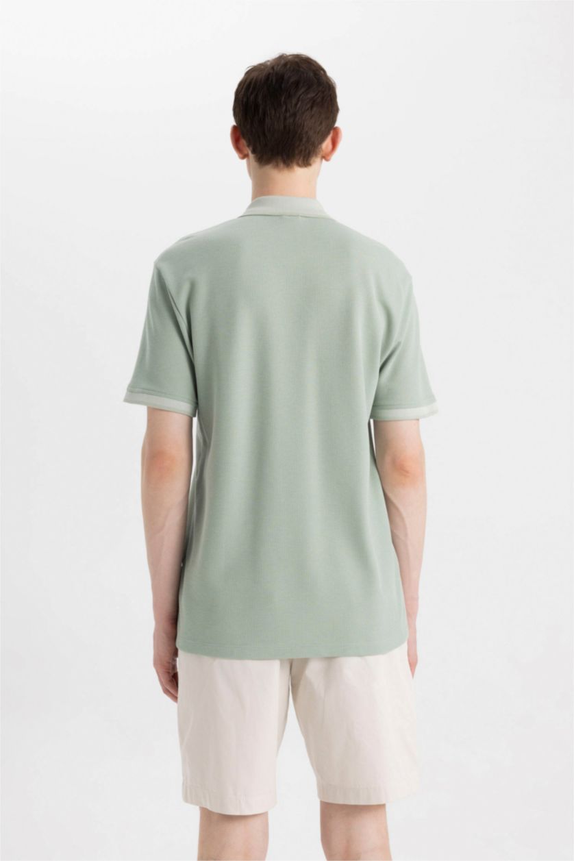 Ерлер ашық жасыл поло жаға вафли Поло 