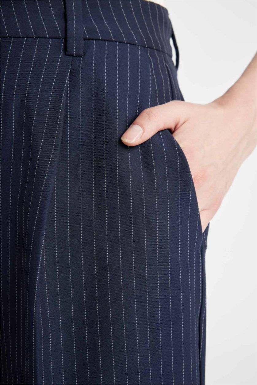 WOMAN NAVY High Waist Wide Leg Trousers
