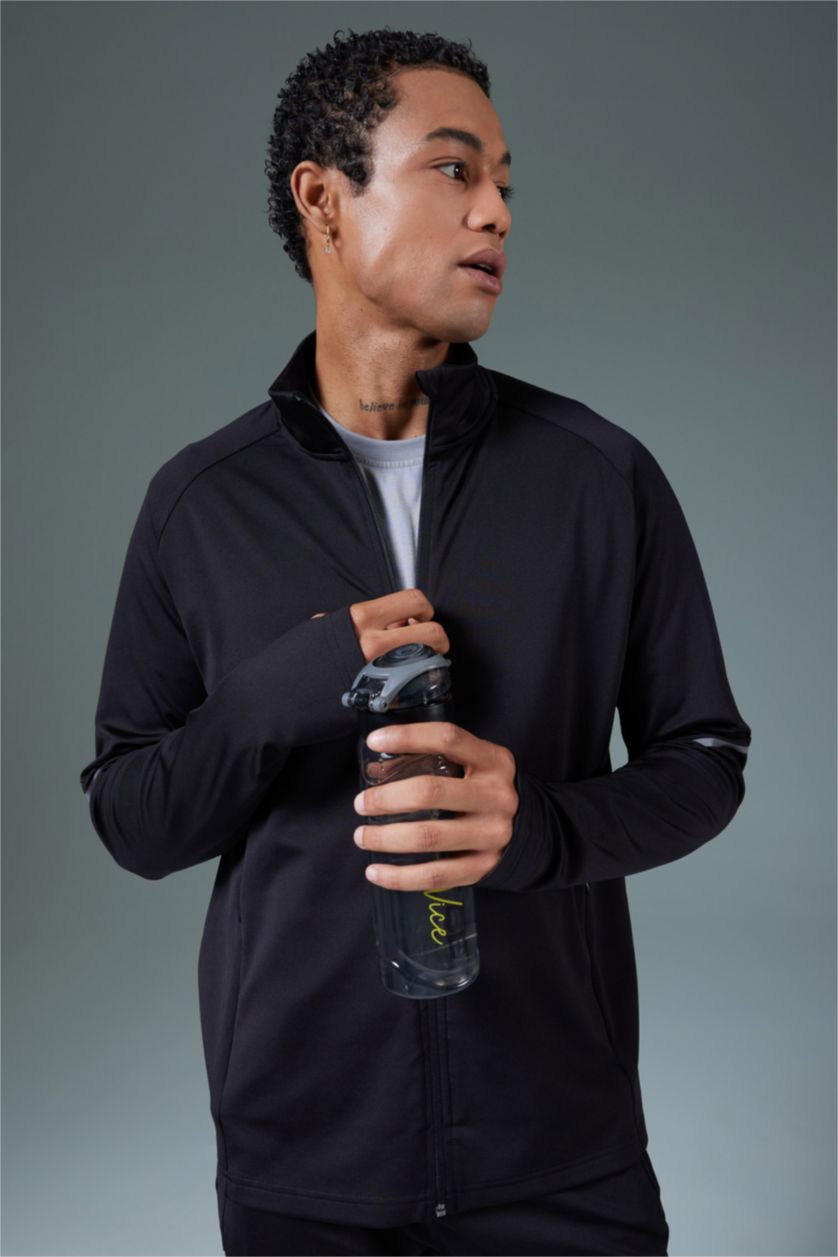 Ерлер қара слим пішімі биік жаға скуба Кардиган