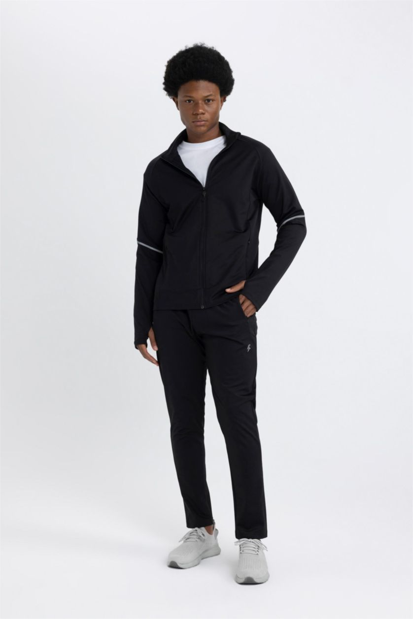 Ерлер қара слим пішімі биік жаға скуба Кардиган