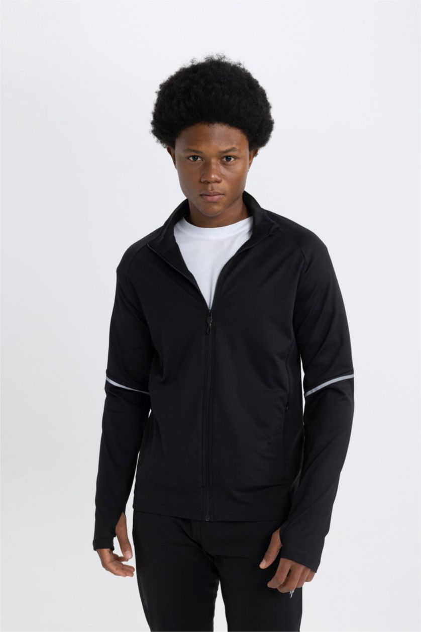 Ерлер қара слим пішімі биік жаға скуба Кардиган