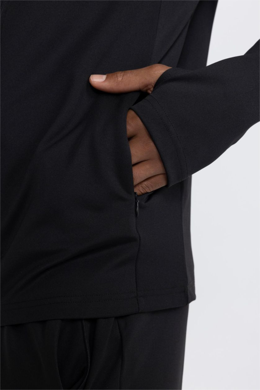 Ерлер қара слим пішімі биік жаға скуба Кардиган