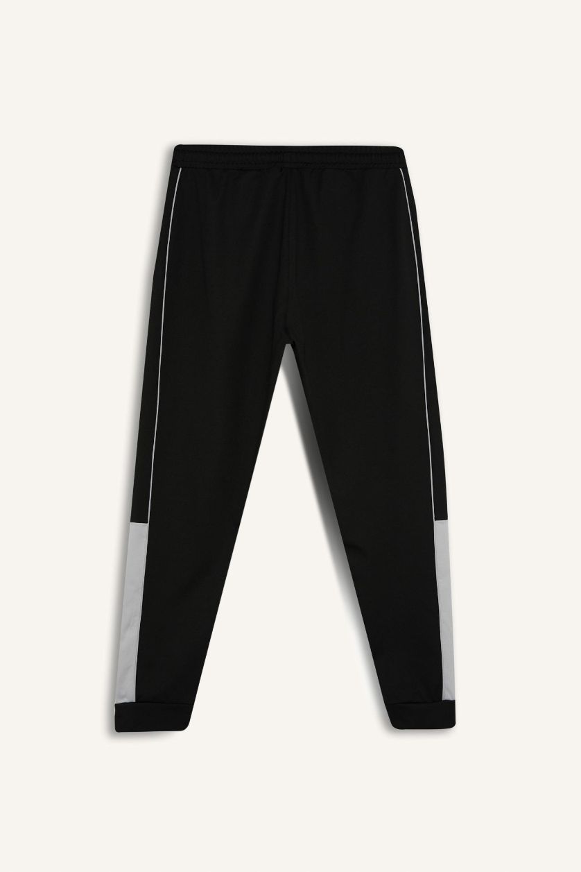 Erkek Siyah Sporcu Standart Fit Jogger Eşofman Altı İçi Yumuşak Tüylü Skuba Dalgıç Kumaş