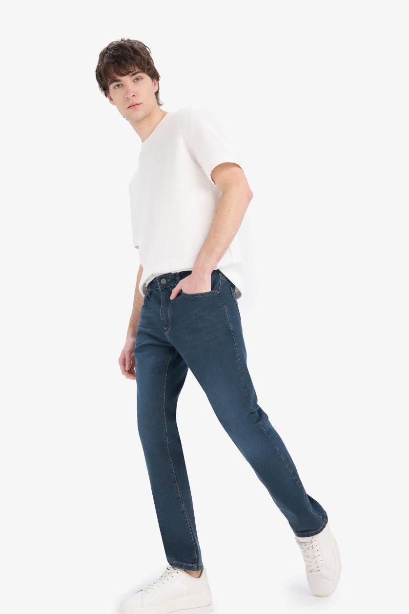 رجالي أسود أزرق بنطلون جينز سيرجيو قصة عادية وخصر عادي