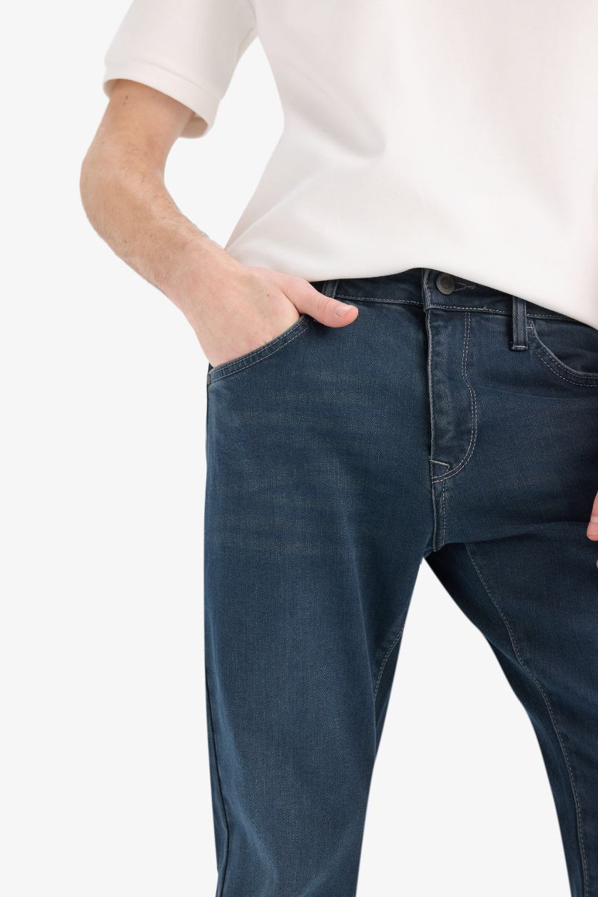 رجالي أسود أزرق بنطلون جينز سيرجيو قصة عادية وخصر عادي