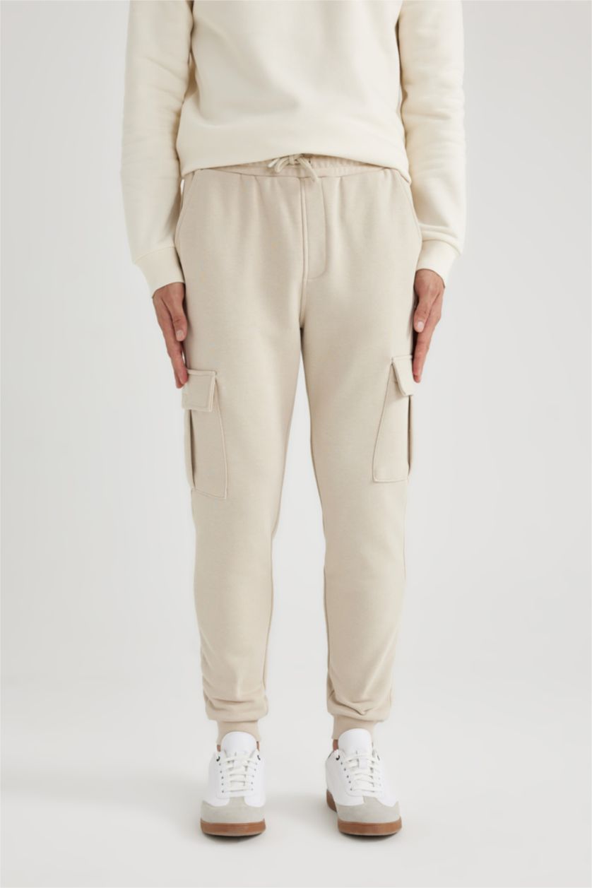 رجالي اللون الحجري بنطلون سويت بانتس سليم فيت