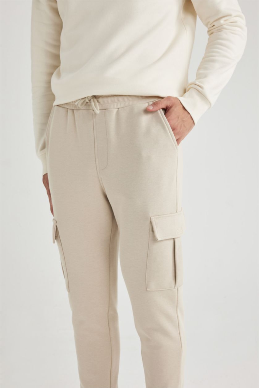 رجالي اللون الحجري بنطلون سويت بانتس سليم فيت