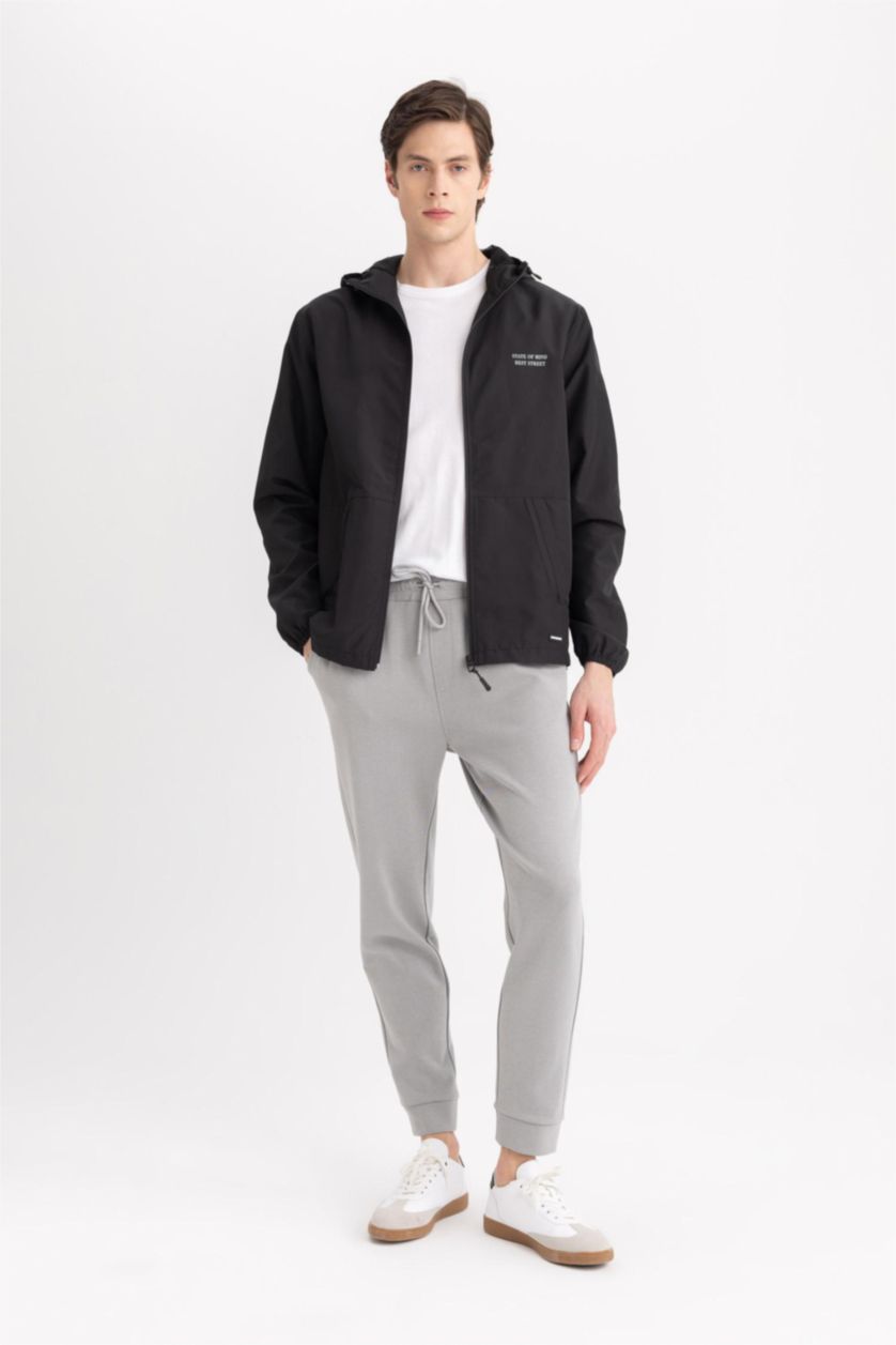 MAN Grey Slim Fit Rib Hem Trousers