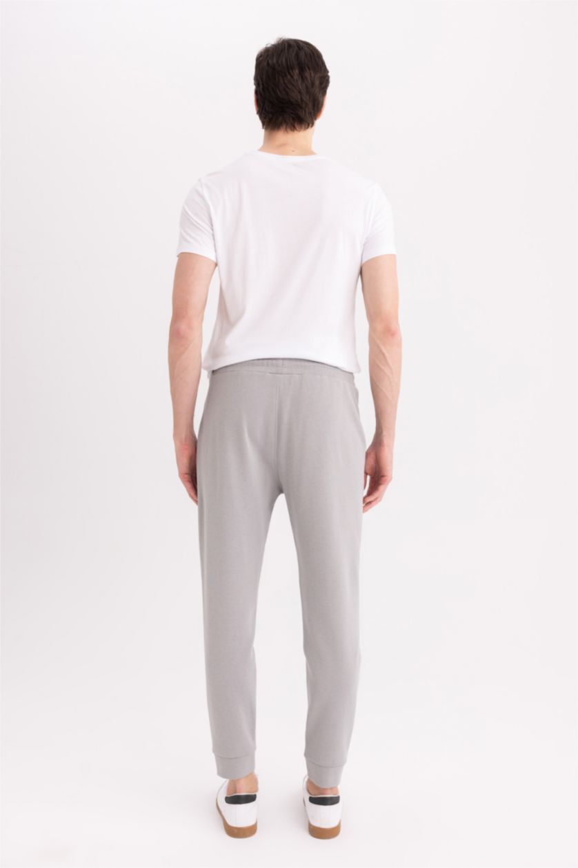 MAN Grey Slim Fit Rib Hem Trousers