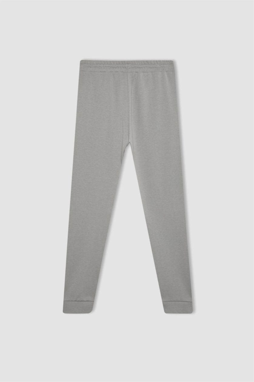 MAN Grey Slim Fit Rib Hem Trousers