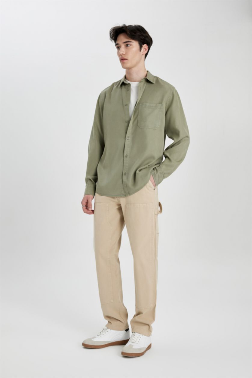 رجالي بيج بنطلون وايد ليج برجل واسع وخصر عادي