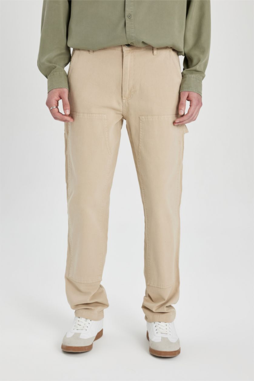 رجالي بيج بنطلون وايد ليج برجل واسع وخصر عادي