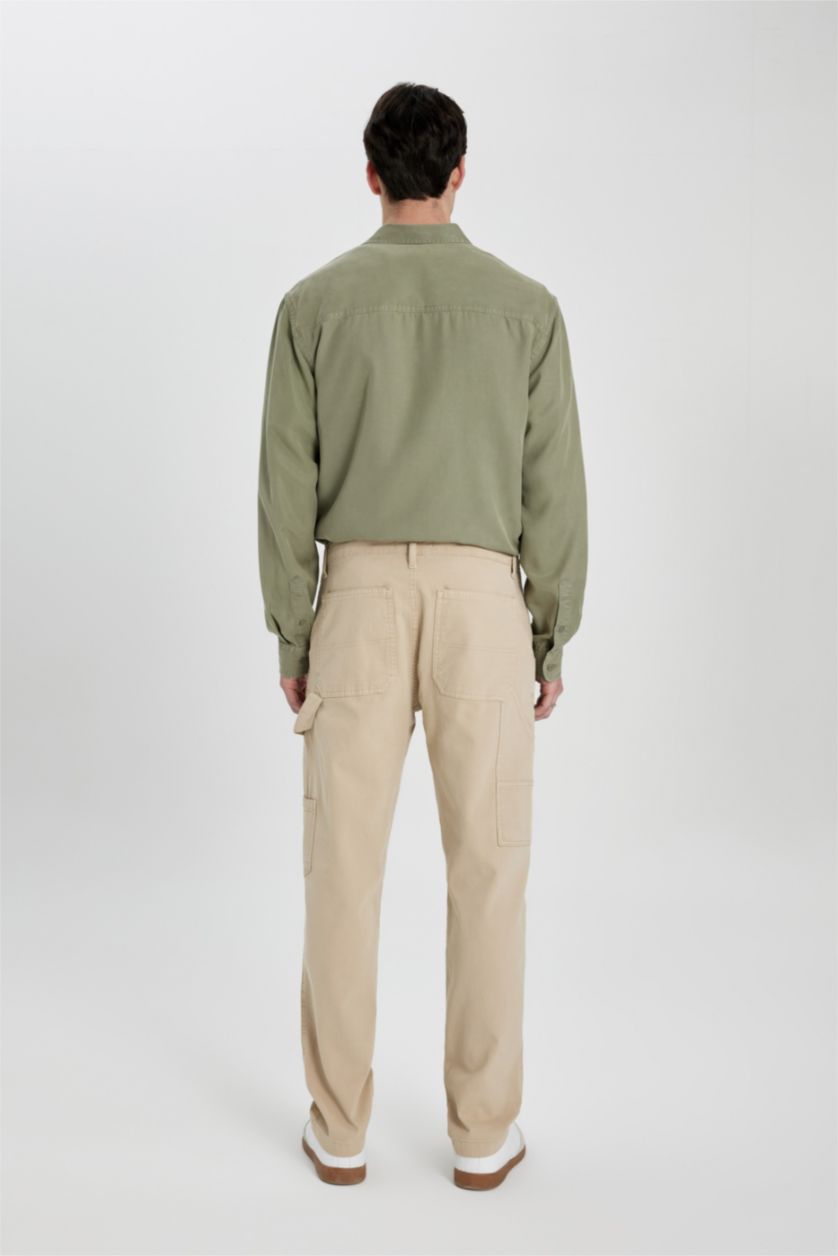 رجالي بيج بنطلون وايد ليج برجل واسع وخصر عادي