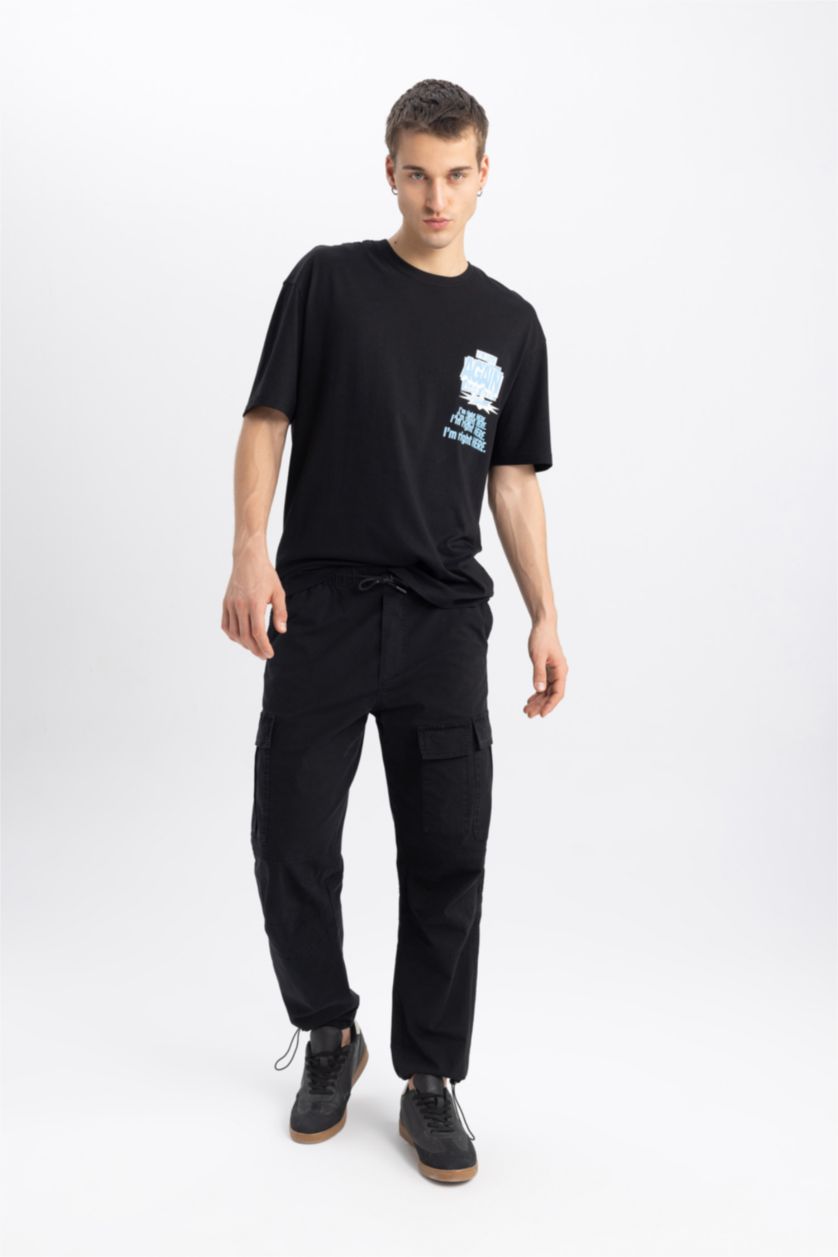 MAN Black Relax Fit Trousers