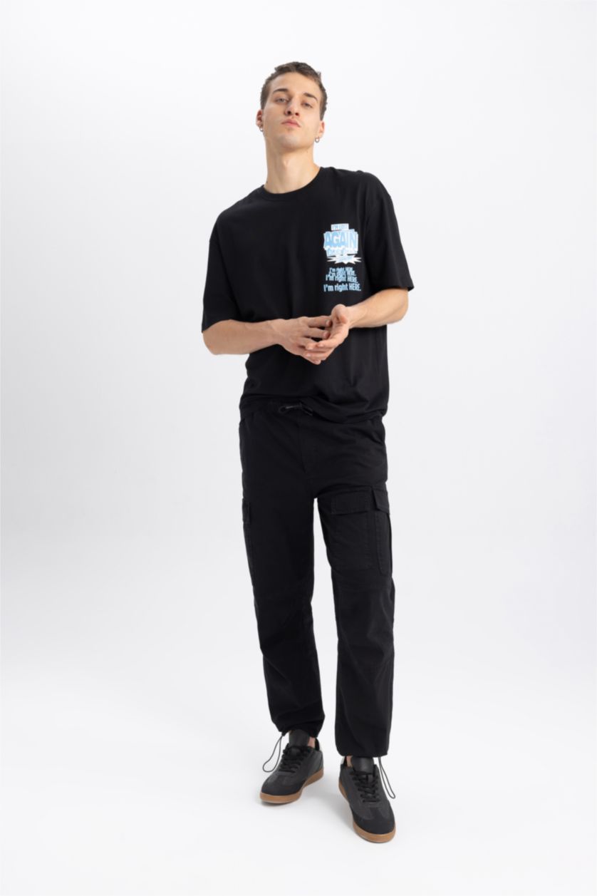 MAN Black Relax Fit Trousers