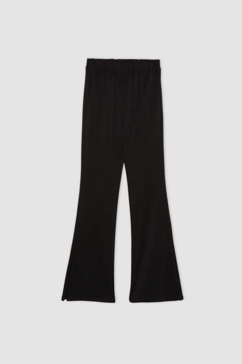 Woman Black Flare High Waist Leggings