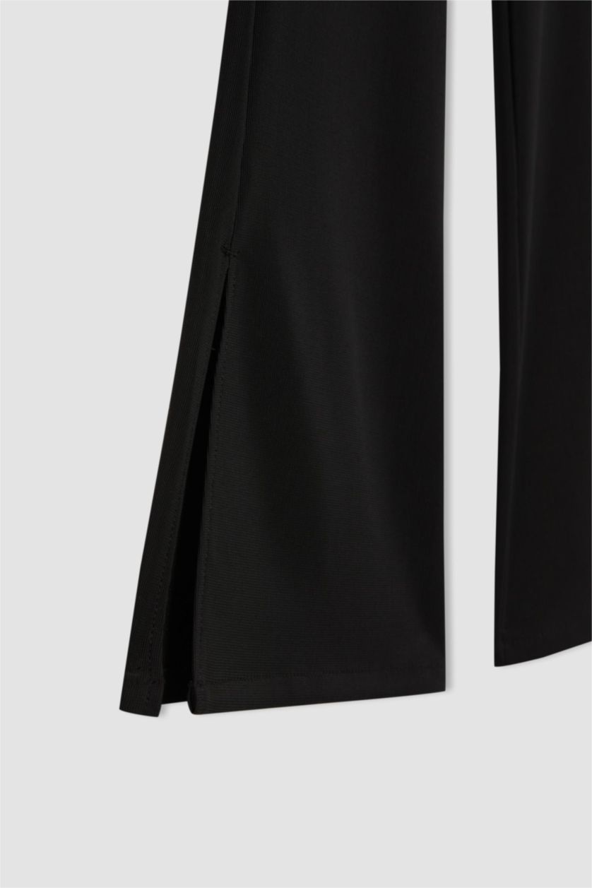 Woman Black Flare High Waist Leggings