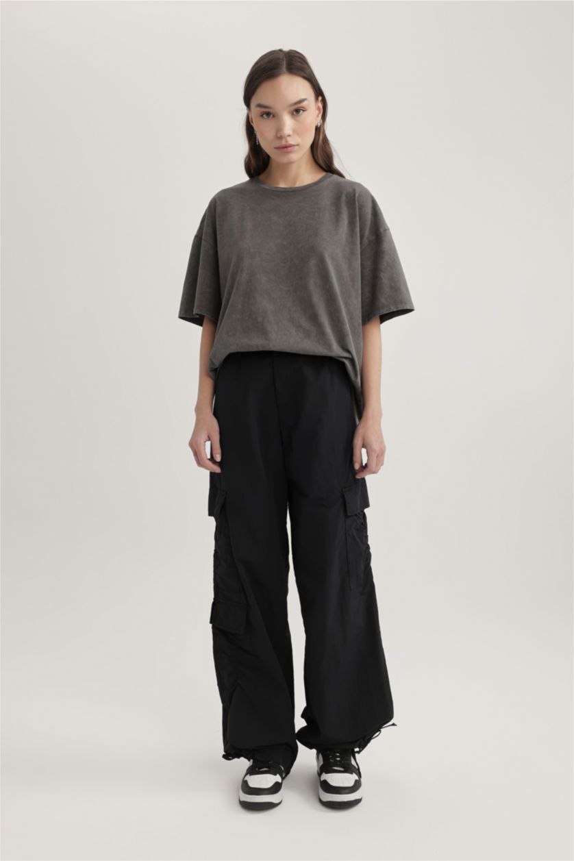 FEMME Noir High Waist Parachute Trousers