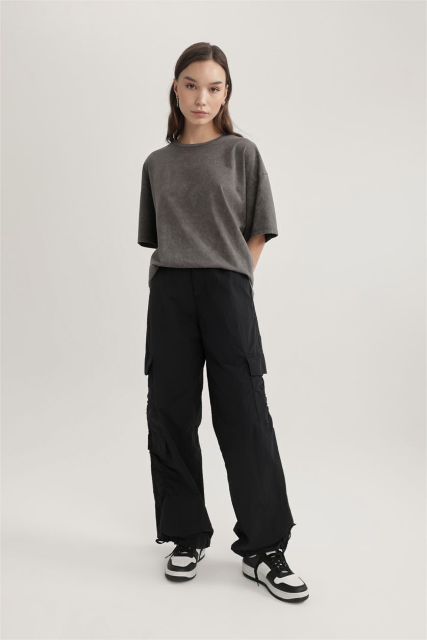 FEMME Noir High Waist Parachute Trousers