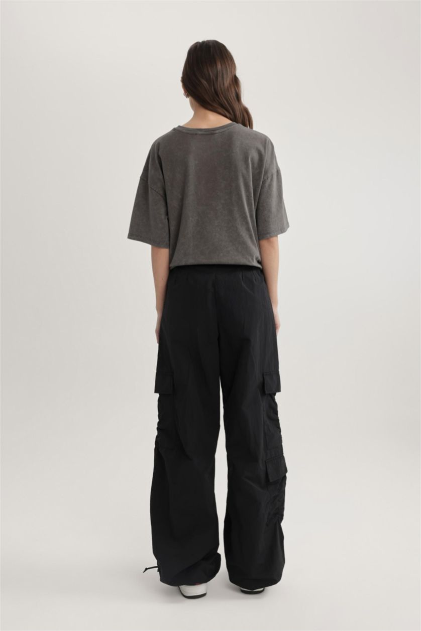 FEMME Noir High Waist Parachute Trousers