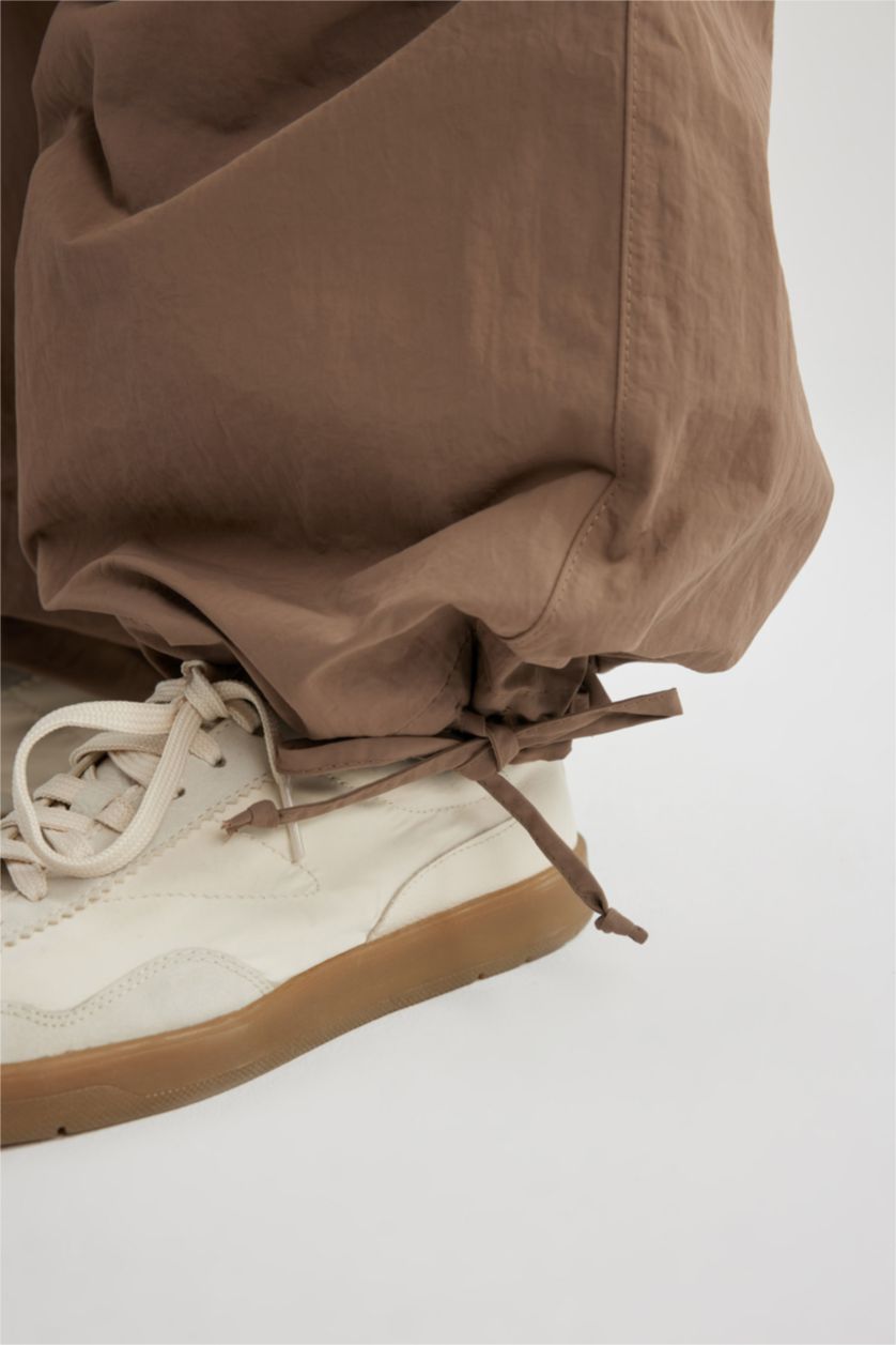 WOMAN Light Brown Parachute With Cargo Pocket Trousers
