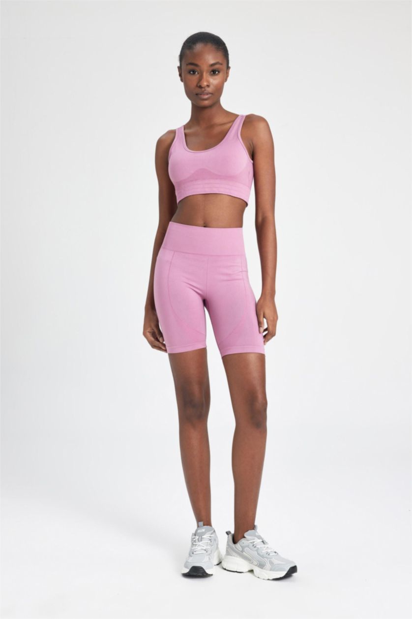 Kadın Açık Mor Bisiklet Yaka Sporcu Seamless Bra