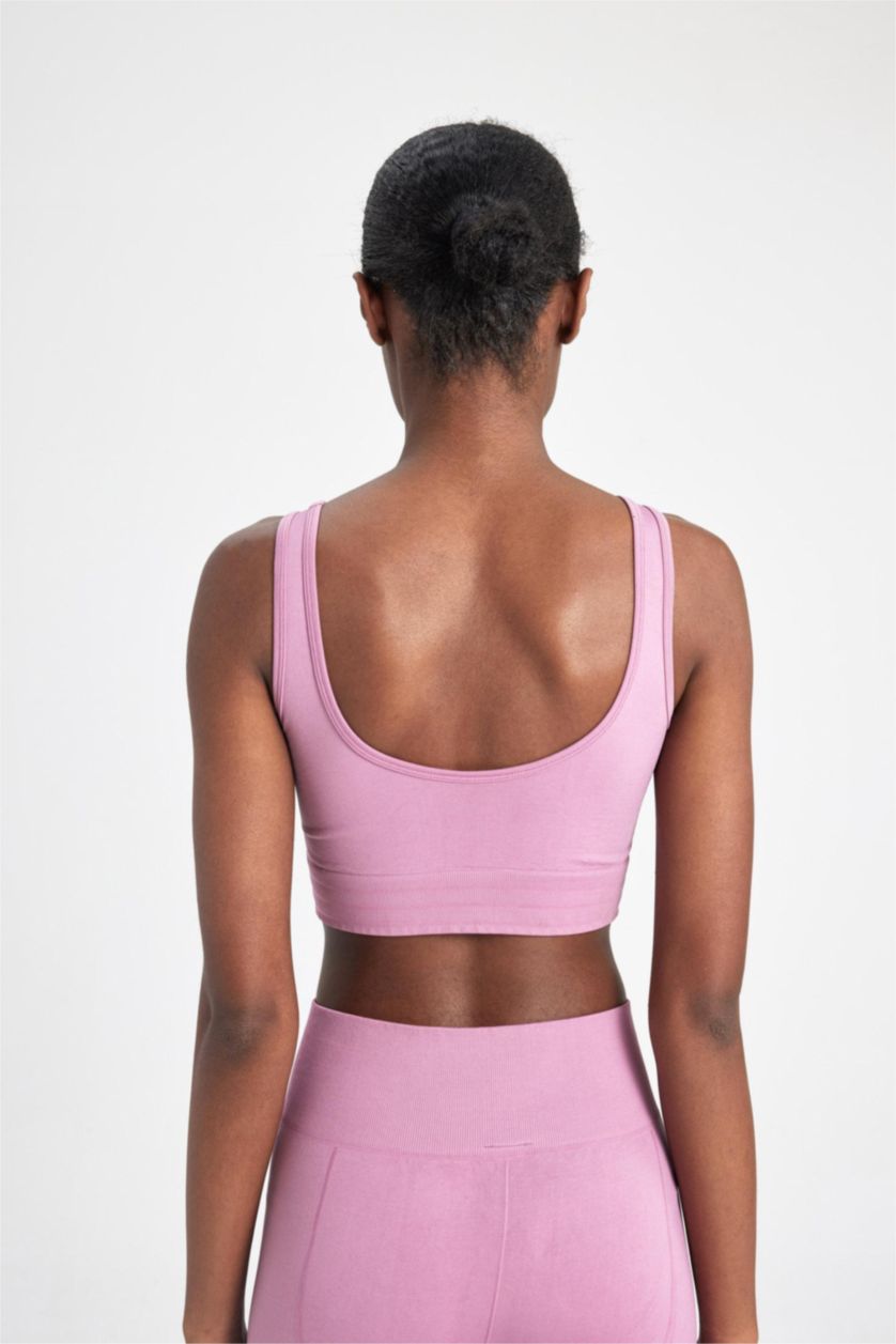 Kadın Açık Mor Bisiklet Yaka Sporcu Seamless Bra