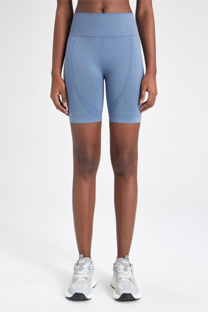 نساء أزرق ستريج قصير بدون خياطة من DeFactoFit