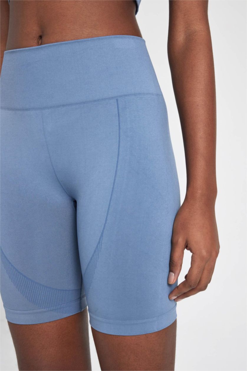 نساء أزرق ستريج قصير بدون خياطة من DeFactoFit