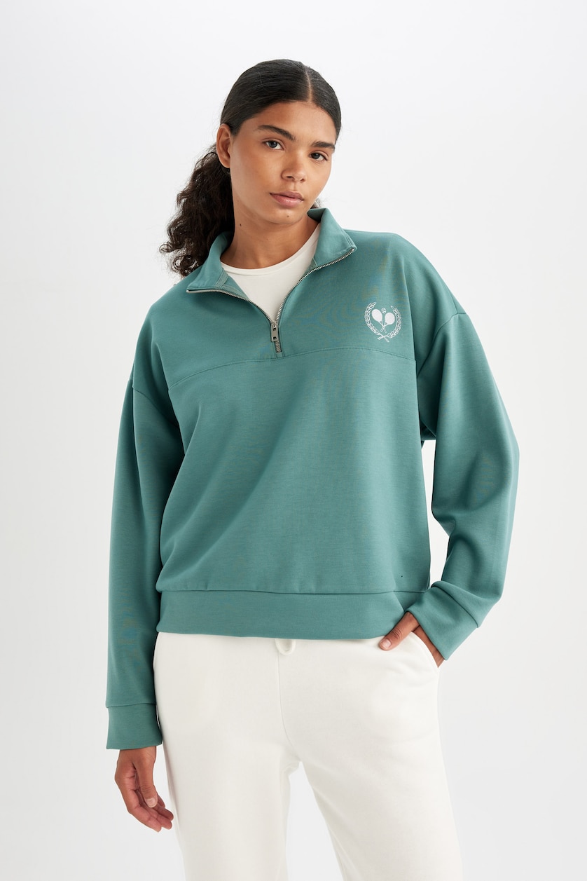 Kadın Yeşil Oversıze Sweatshirt