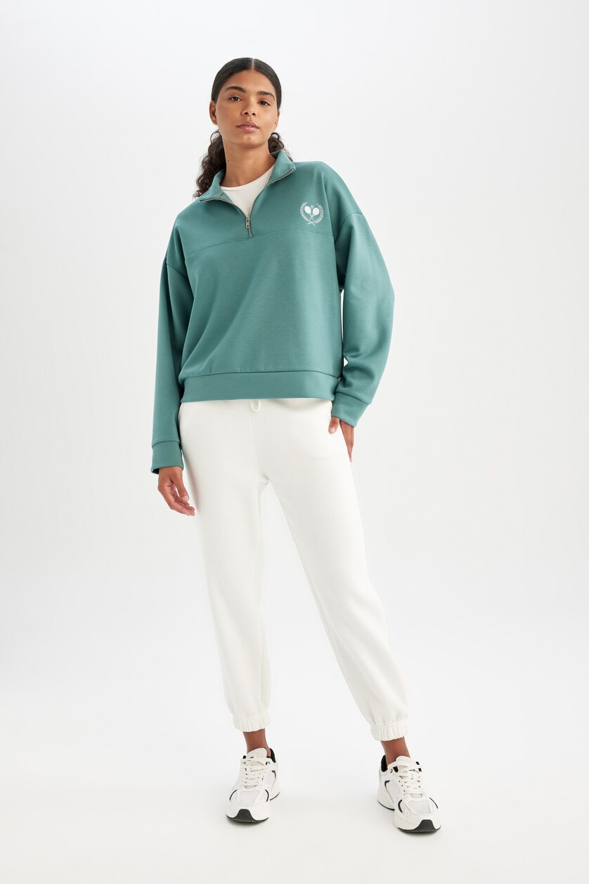 Kadın Yeşil Oversıze Sweatshirt