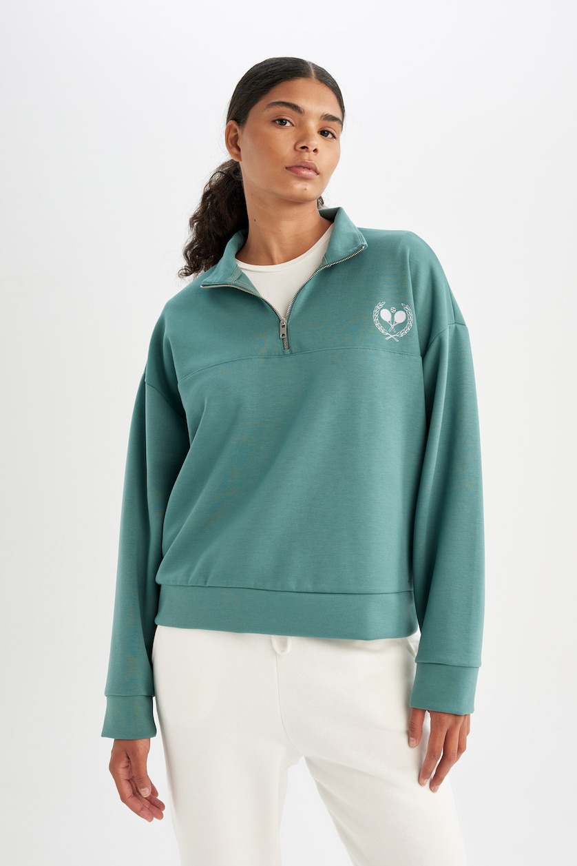 Kadın Yeşil Oversıze Sweatshirt