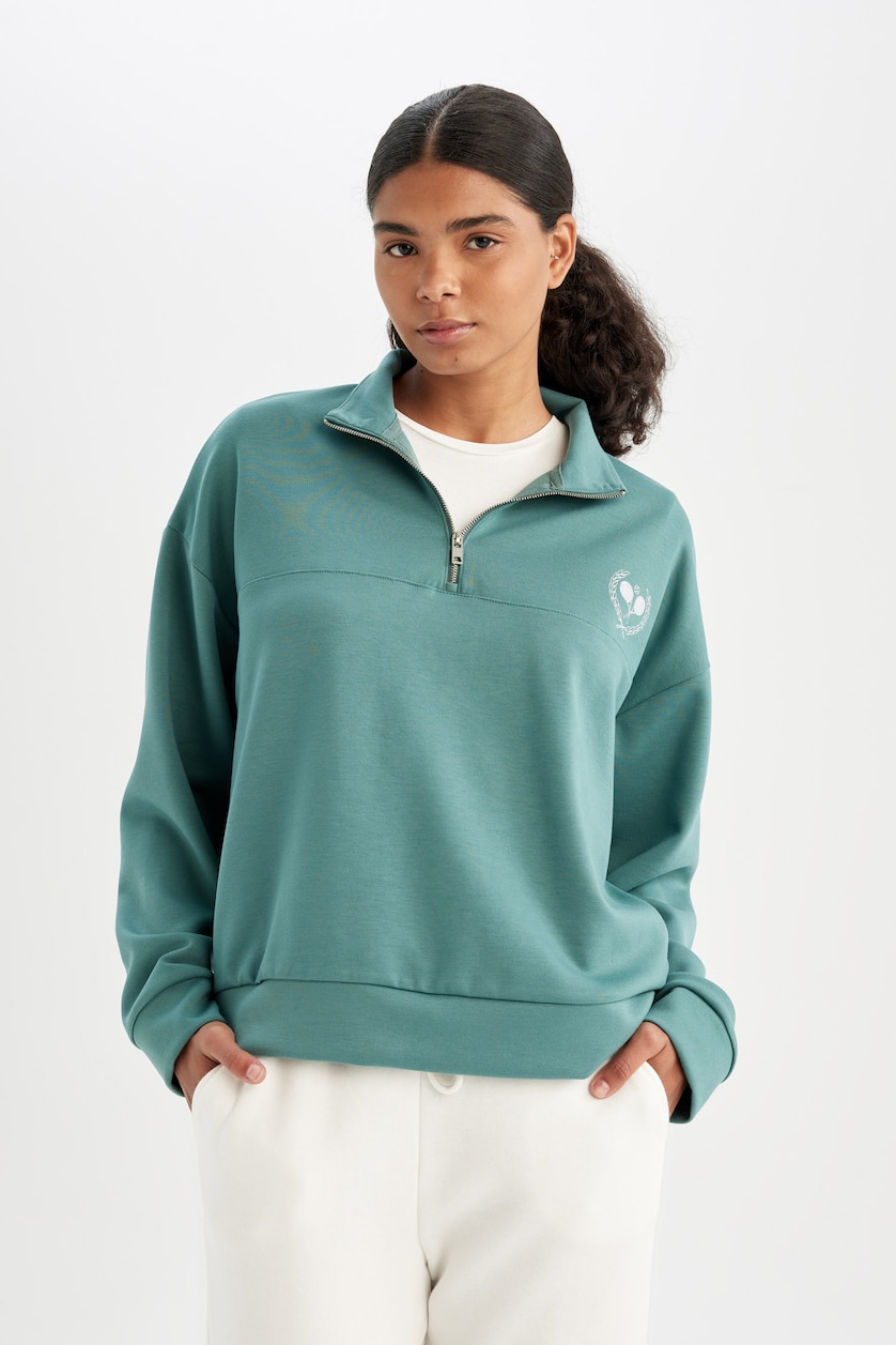 Kadın Yeşil Oversıze Sweatshirt