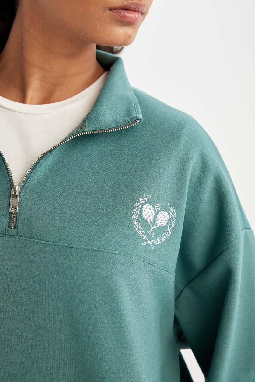 Kadın Yeşil Oversıze Sweatshirt