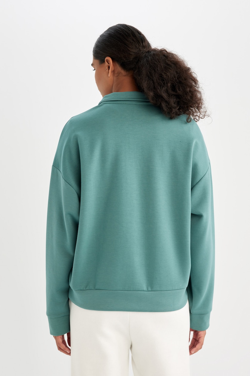 Kadın Yeşil Oversıze Sweatshirt