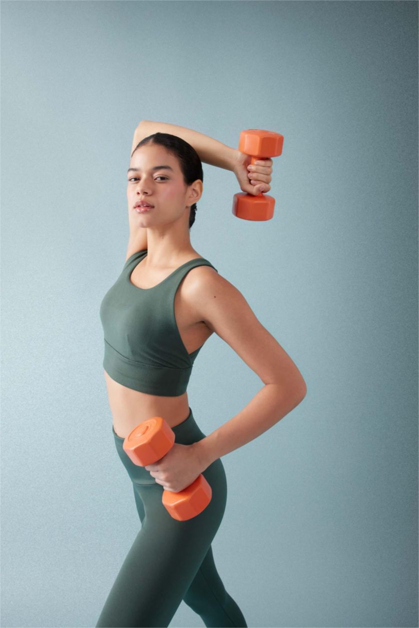 Kadın Yeşil Bisiklet Yaka Sporcu Bra