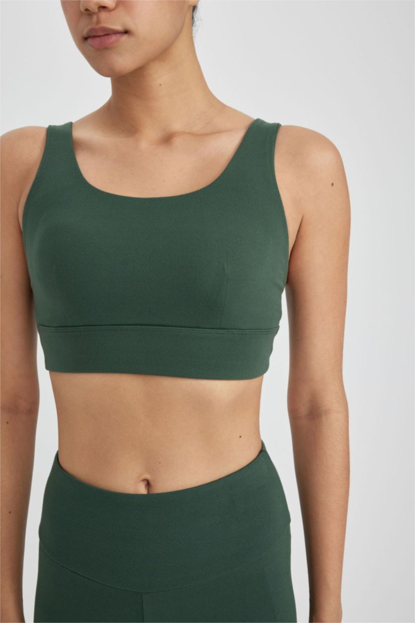 Kadın Yeşil Bisiklet Yaka Sporcu Bra