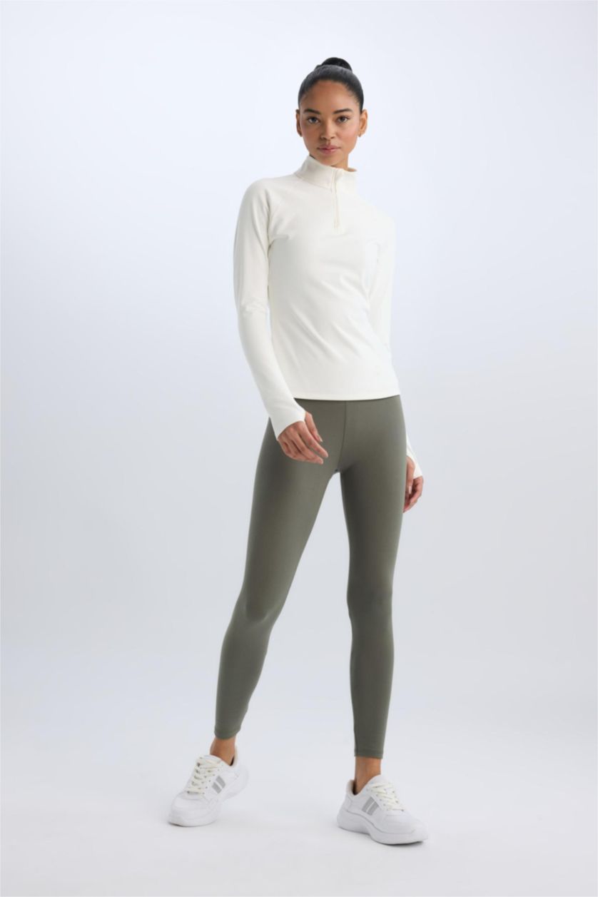 Kadın Haki Beli Saran Sporcu Tayt