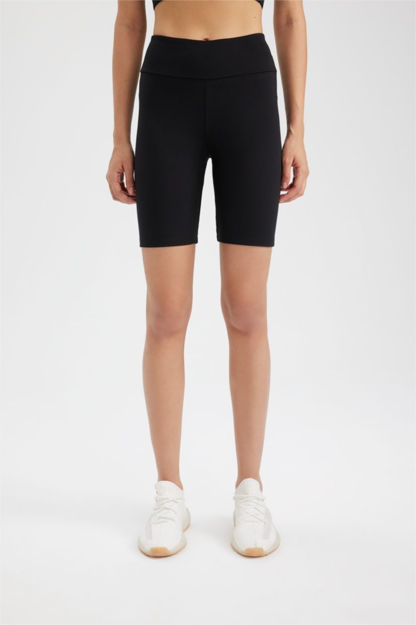 WOMAN Black DeFactoFit Biker Waist Wrap Premium Leggings