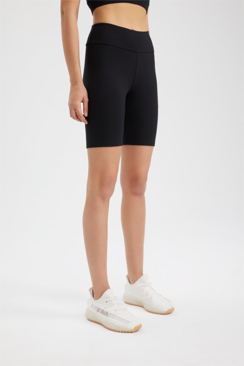 WOMAN Black DeFactoFit Biker Waist Wrap Premium Leggings