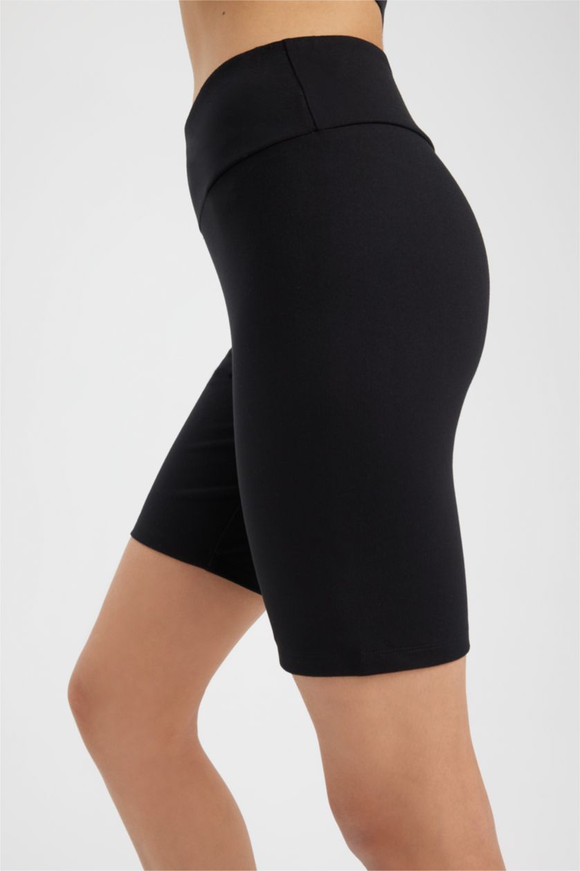 WOMAN Black DeFactoFit Biker Waist Wrap Premium Leggings