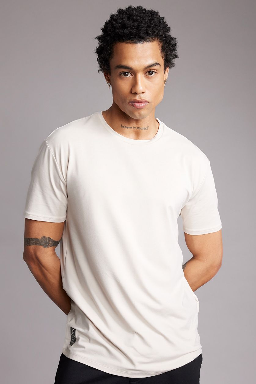 MAN Sand Standard Fit Crew Neck Short Sleeve T-Shirt