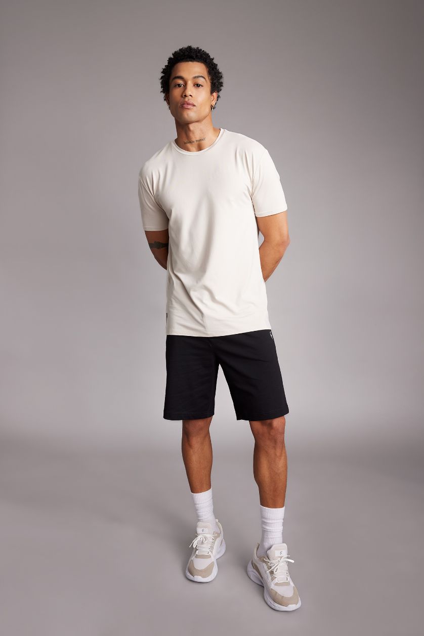 MAN Sand Standard Fit Crew Neck Short Sleeve T-Shirt