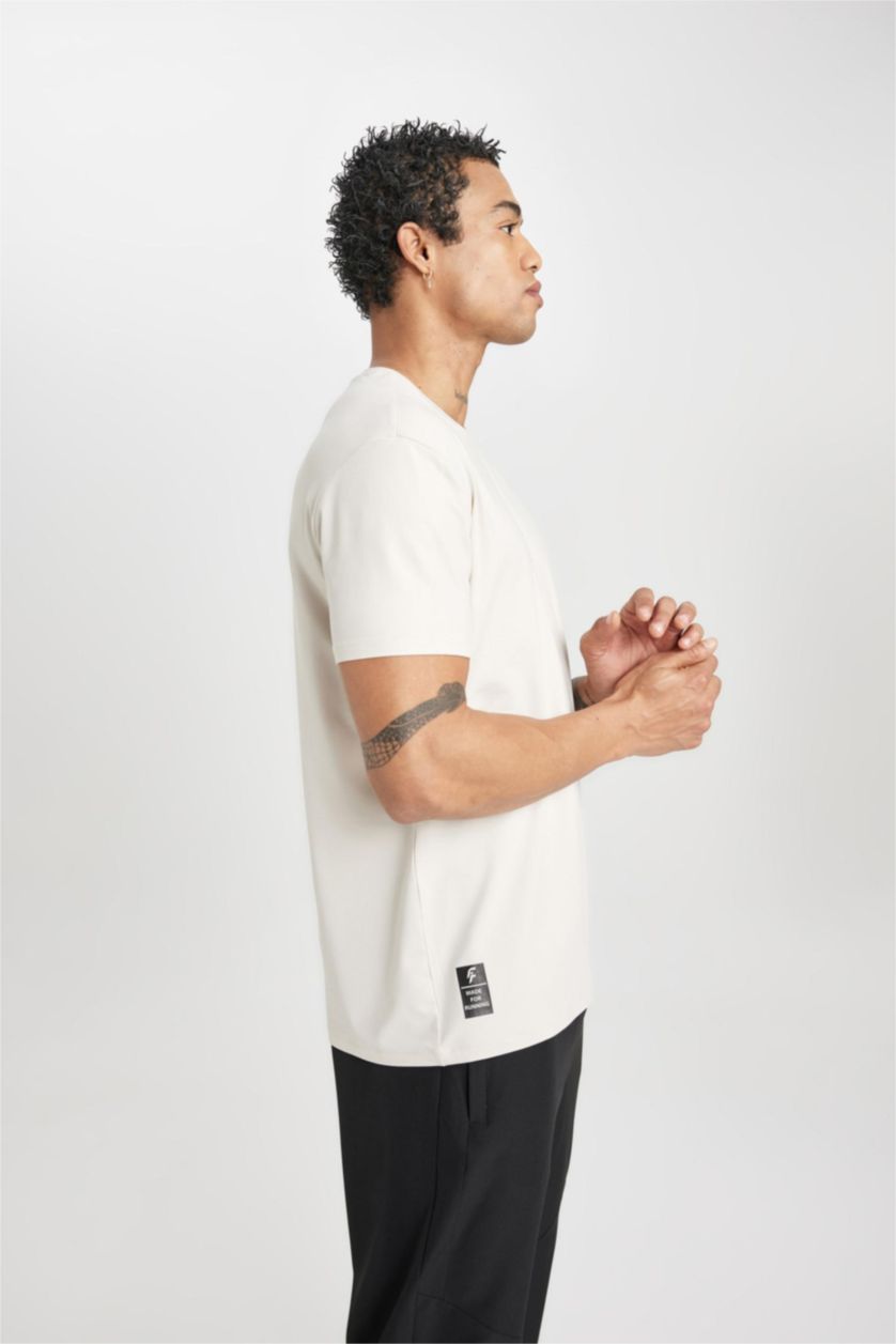 MAN Sand Standard Fit Crew Neck Short Sleeve T-Shirt